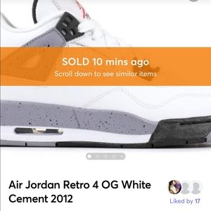 Air Jordan Retro 4 OG White Cement 2012 Release